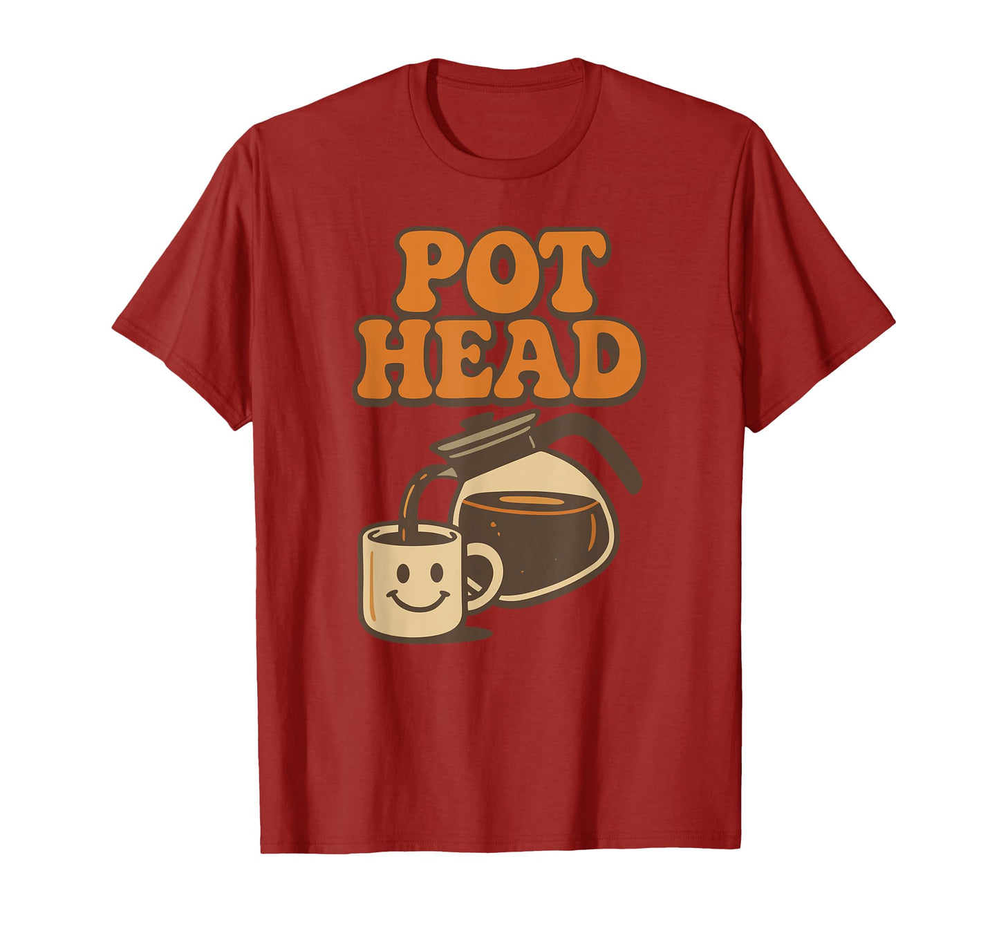 Funny Pot Head Retro Coffee Lover Caffeine Humor Java T-Shirt