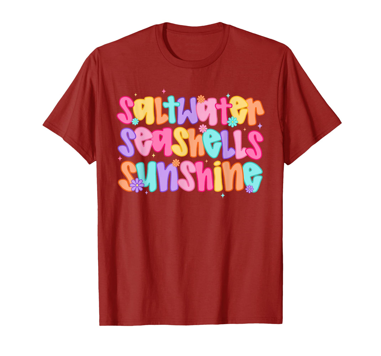 Saltwater Seashells Sunshine Summer Beach Vibes T-Shirt