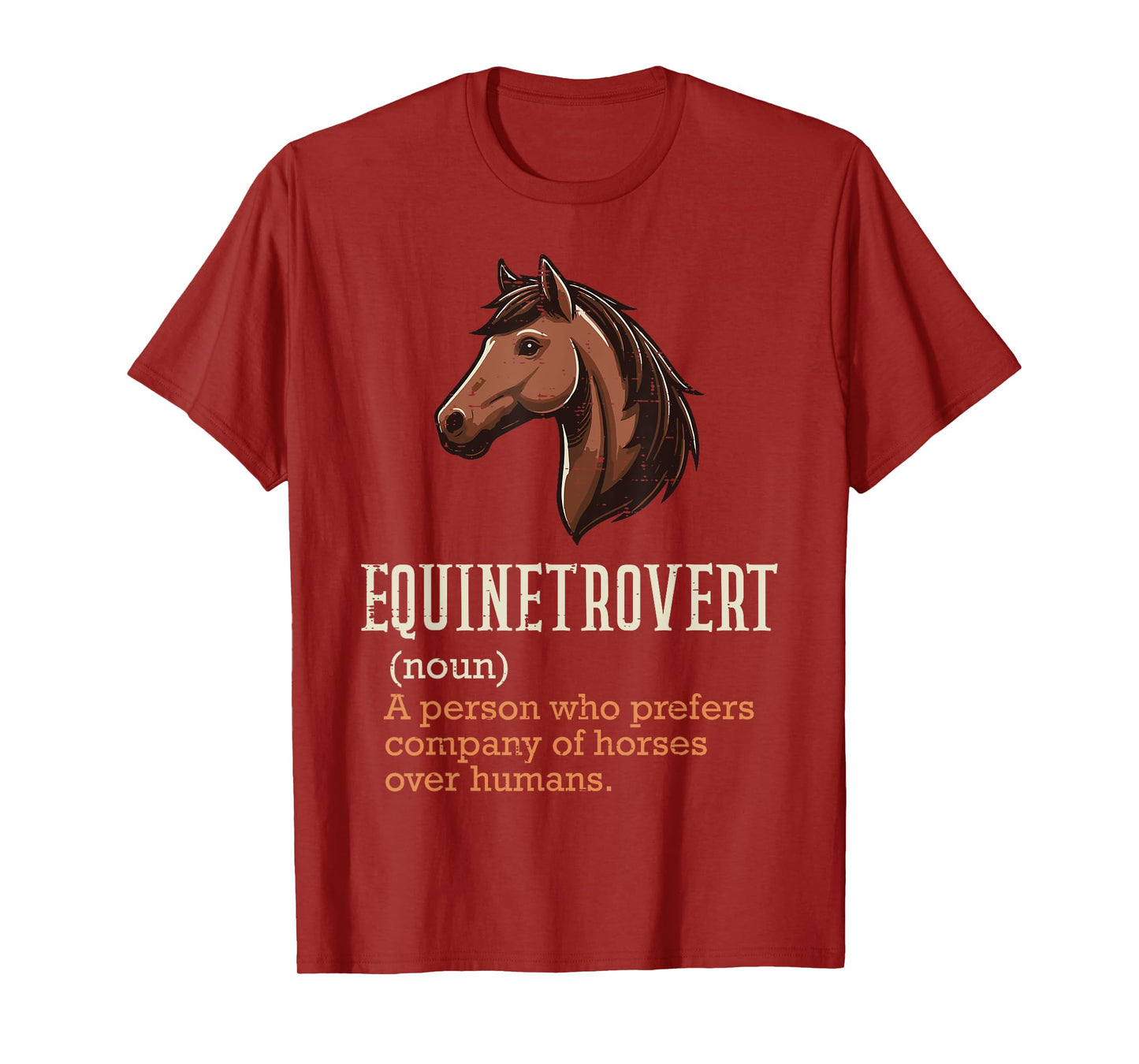 Horse Equinetrovert Definition Fun Equestrian Women Men Kids T-Shirt