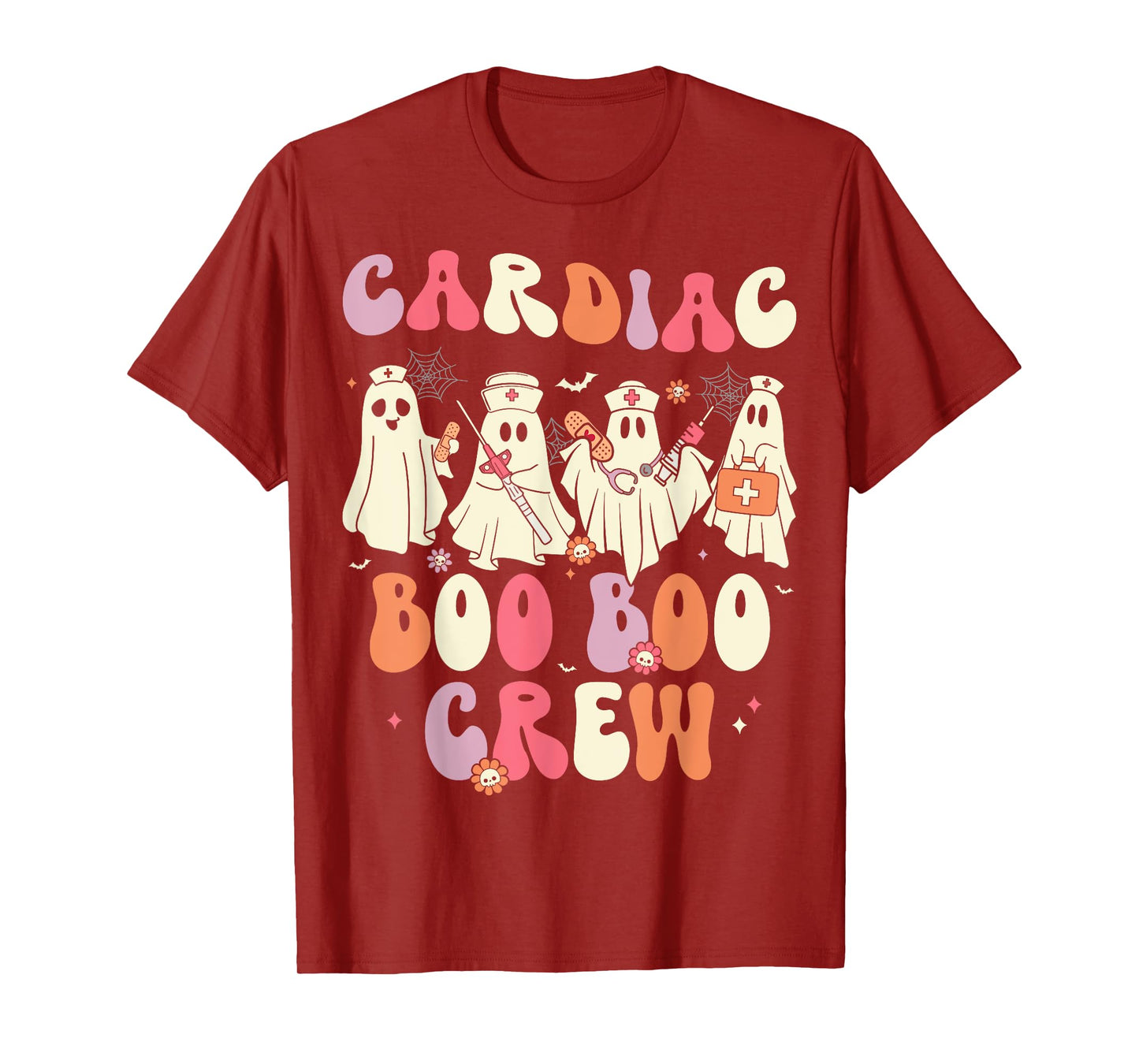 Halloween Cardiac Boo Crew Nurse Ghost Cute Health Worker T-Shirt