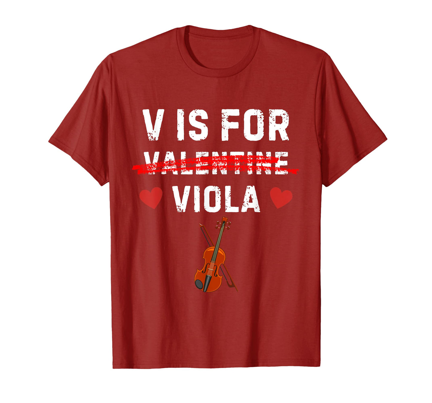 V Is For Viola Funny Violist Music Valentine T-Shirt