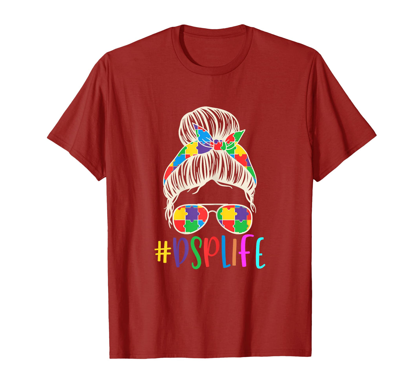 DSP Life Direct Support Professional Women Messy Bun Bandana T-Shirt