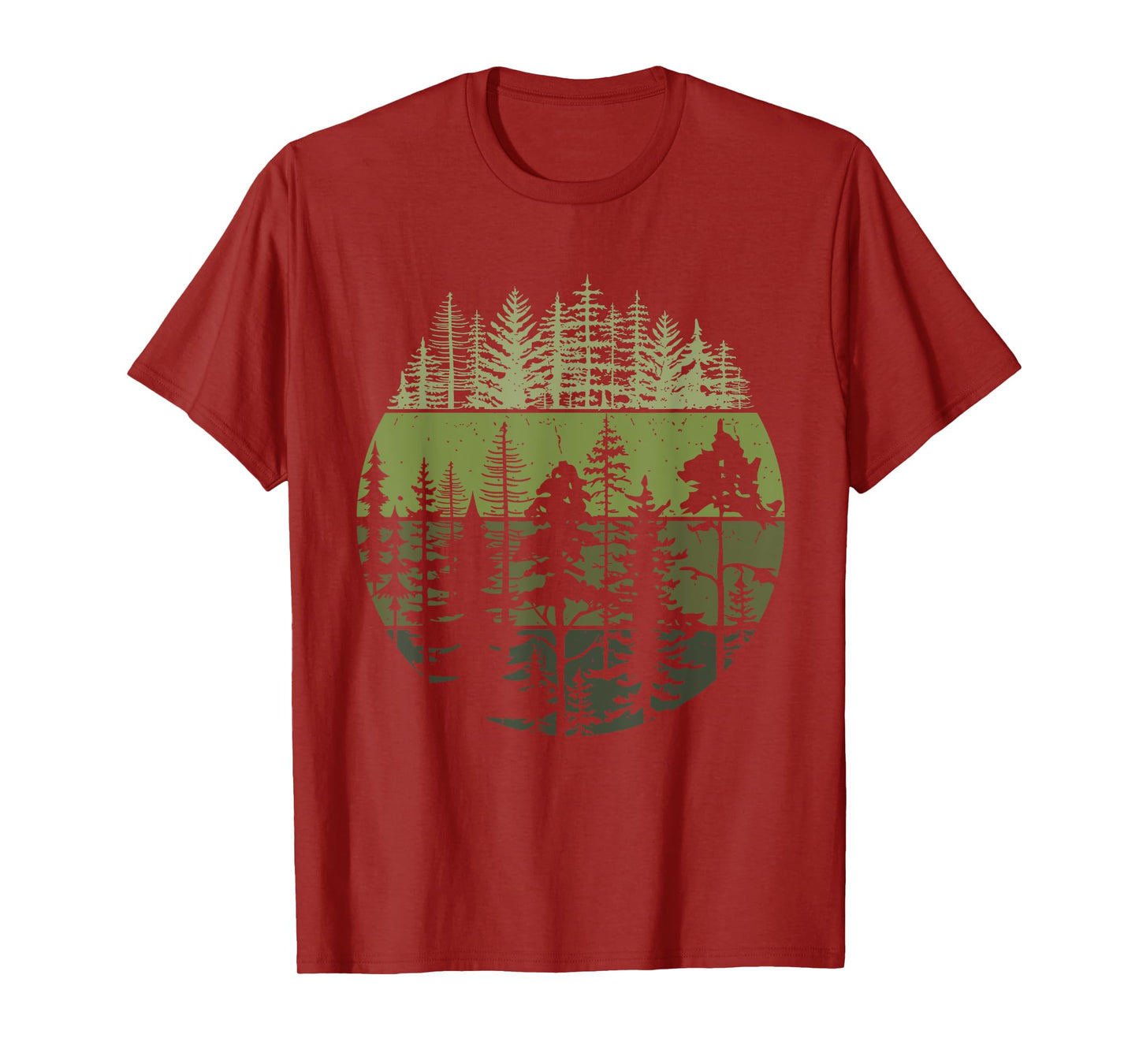 Wildlife Vintage Sunset Mountain Forest Trees Hiking Nature T-Shirt