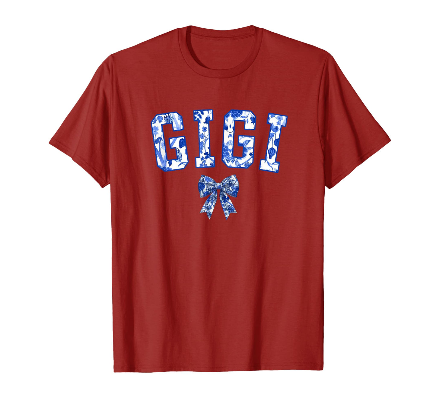 Gigi Coquette Toile Blue Bow Floral Family Matching T-Shirt