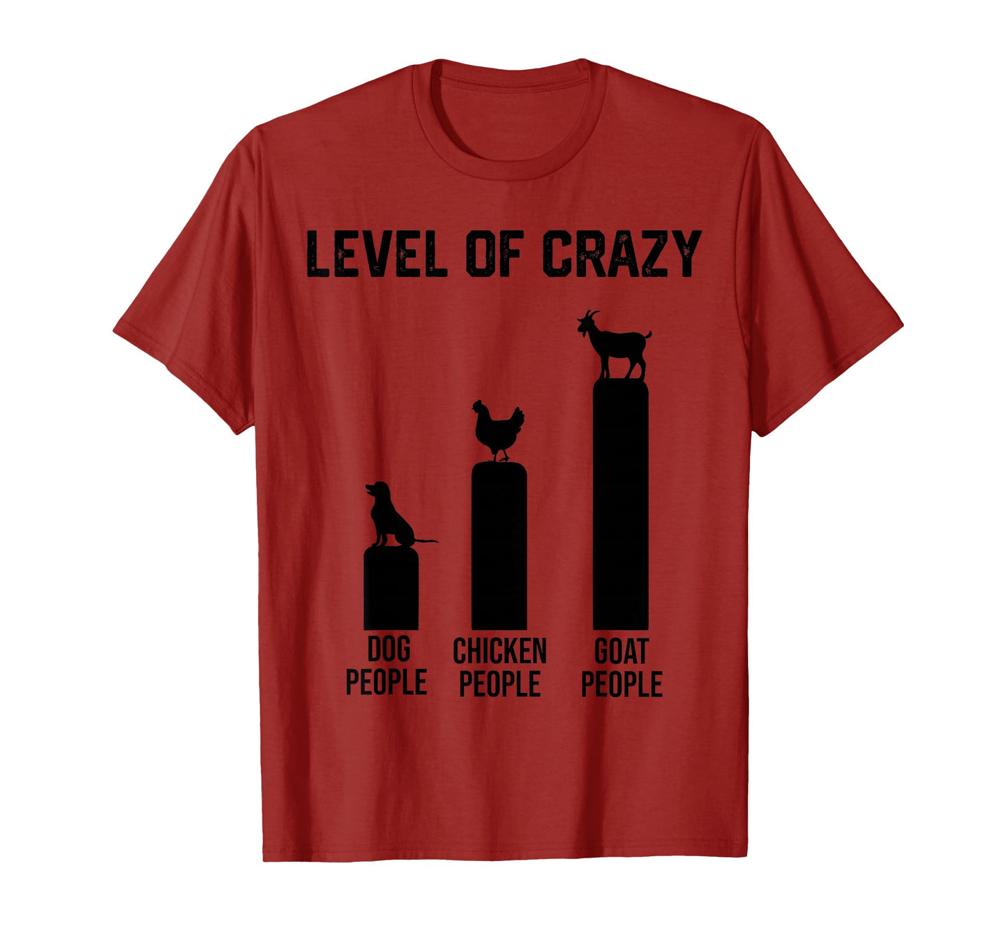funny level of crazy goat and chicken T-Shirt