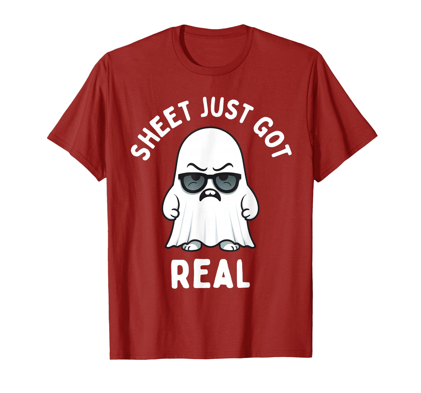 Boo Sheet Just Got Real Ghost Funny Halloween Costume Men T-Shirt