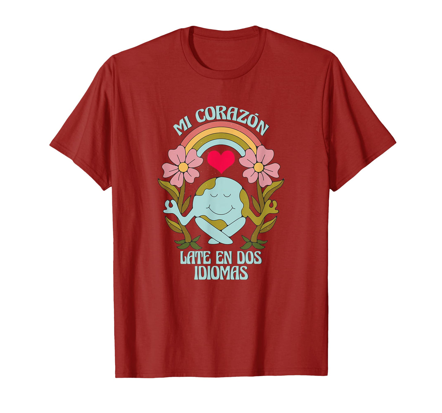 Mi Corazon Late en dos Idiomas Bilingual Teacher ESL T-Shirt