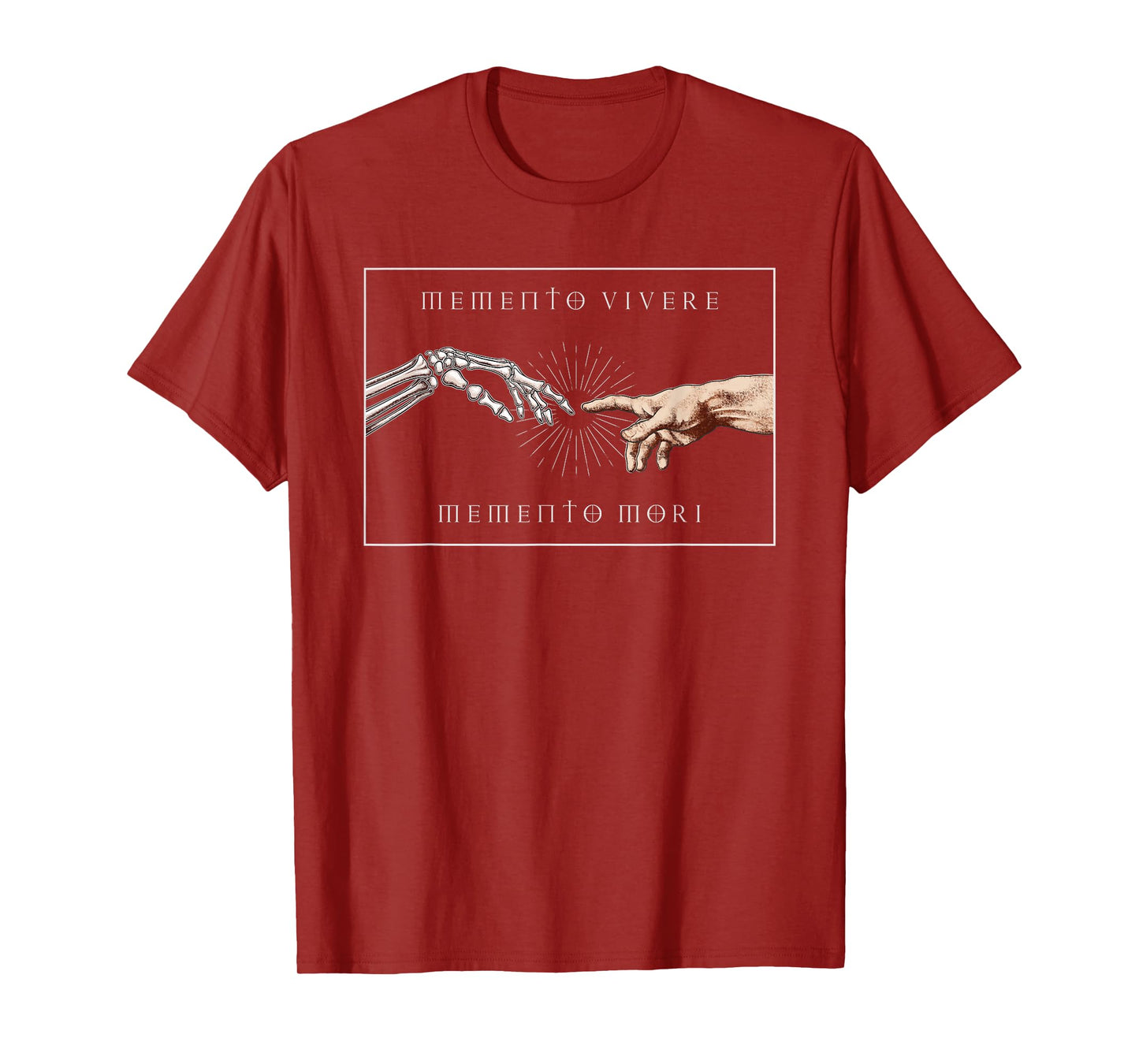 Memento Mori & Vivere - Skeleton Hand Creation of Adam T-Shirt
