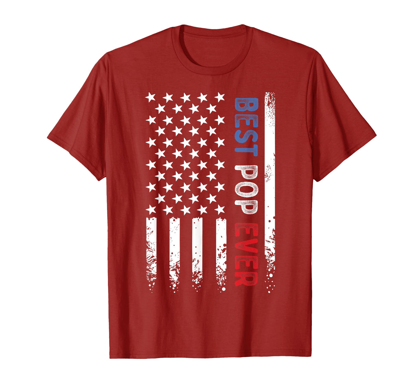 Father's Day Best Pop Ever American Flag Distressed T-Shirt