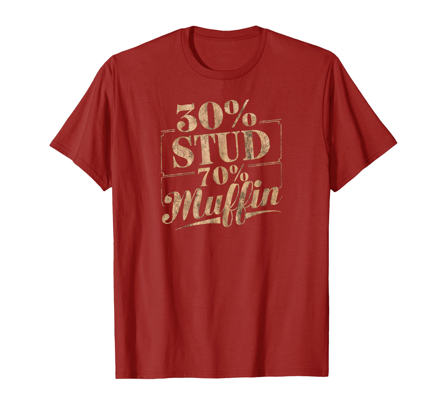 30% Stud 70% Muffin Vintage Retro Funny Joke Sarcasm T-Shirt