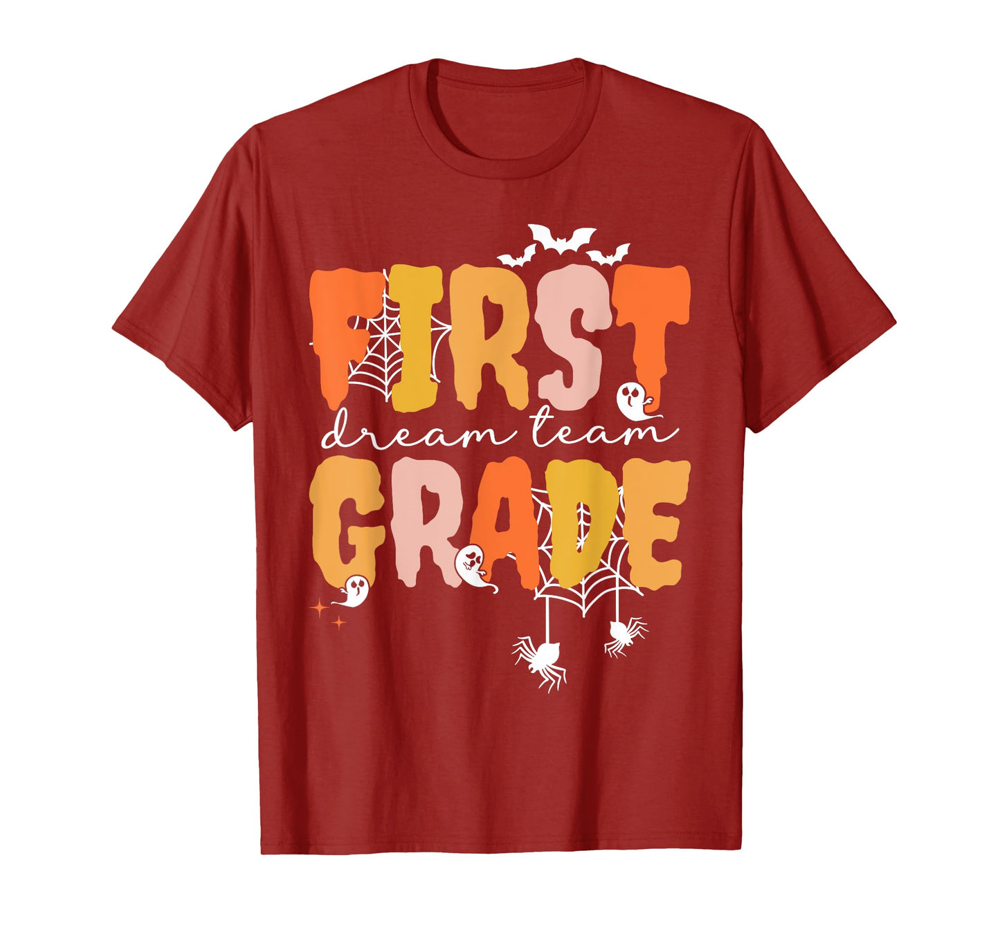 First Grade Dream Retro Team Fall Halloween Spooky Teachers T-Shirt