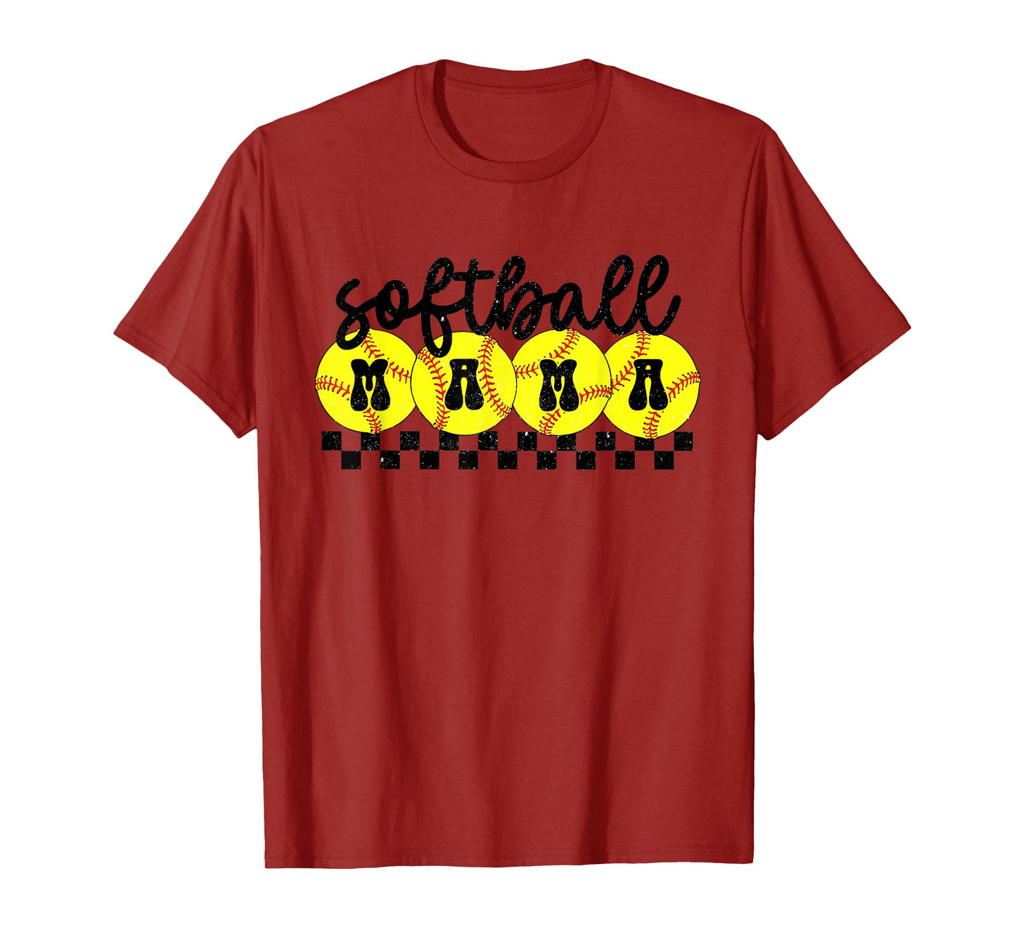 Softball Mama Retro Groovy Softball Mom Mother Game Day T-Shirt