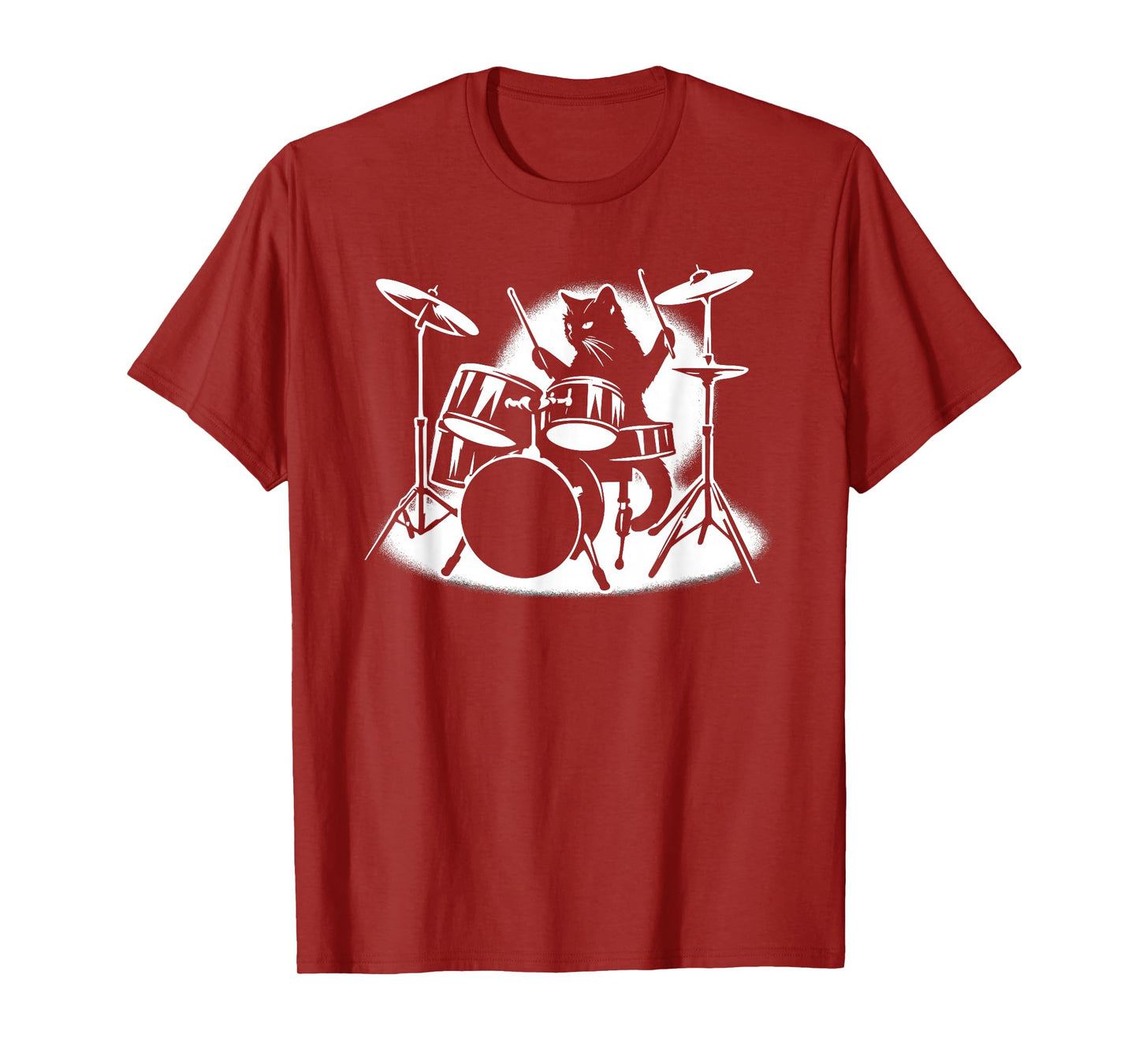 Cat Playing Drums Drummer Novelty Music Lover Funny Drummer T-Shirt