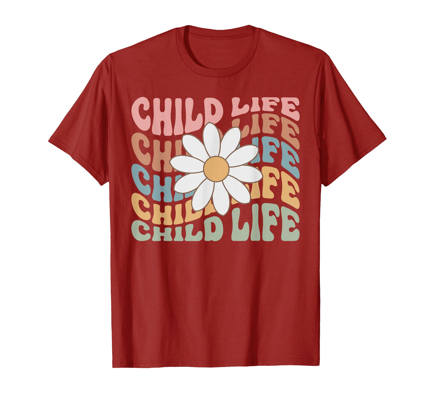 Women Groovy Child Life Daisy Flower Child Life Specialist T-Shirt