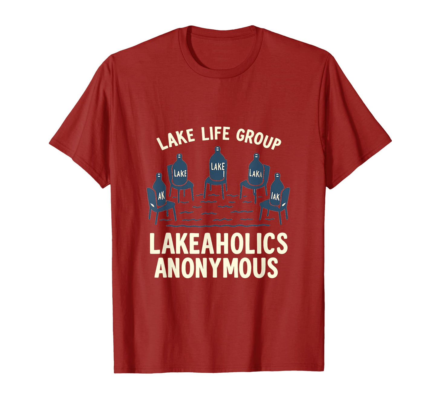 Lakeaholics Anonymous Lake Life Water Bottle Circle T-Shirt