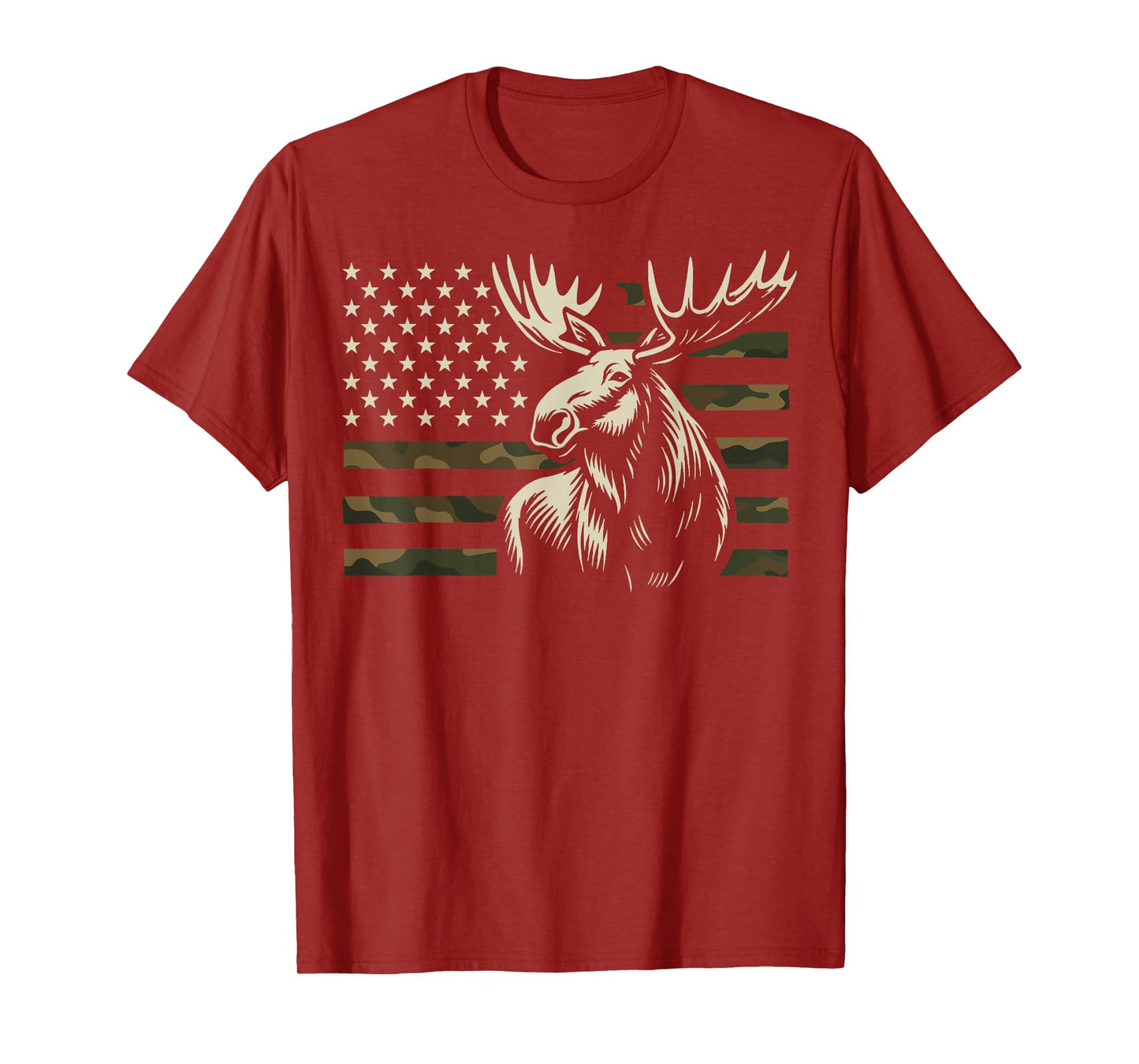 Moose USA Flag Alaska Wildlife T-Shirt