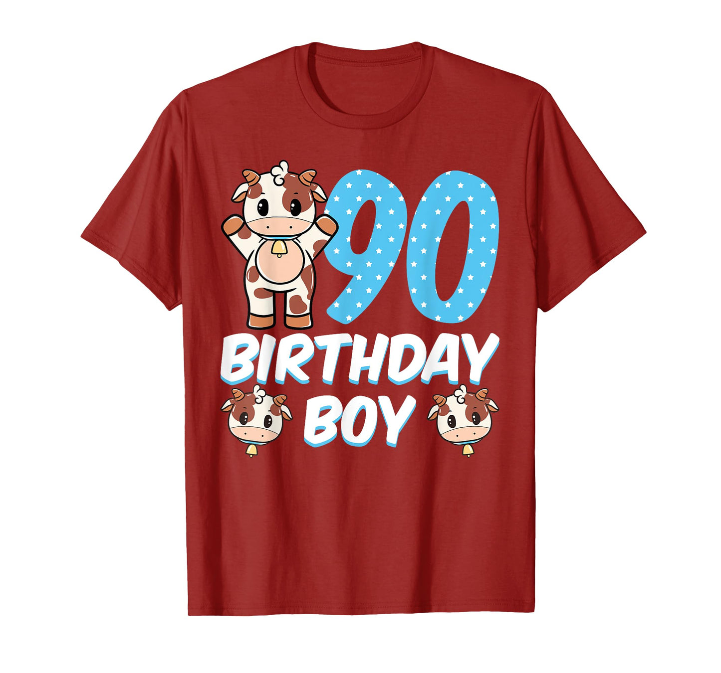Cow 90th Birthday Boy Party Moo Farm Animal Barnyard Theme T-Shirt