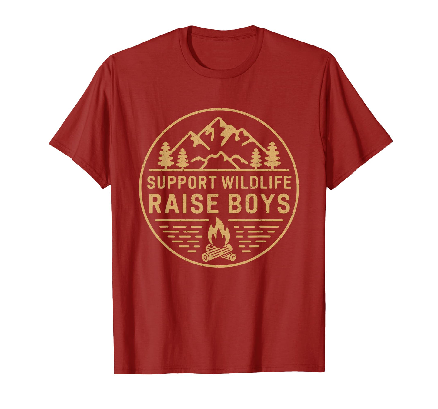 Support Wildlife Raise Boys Camping Outdoor Camper Campfire T-Shirt