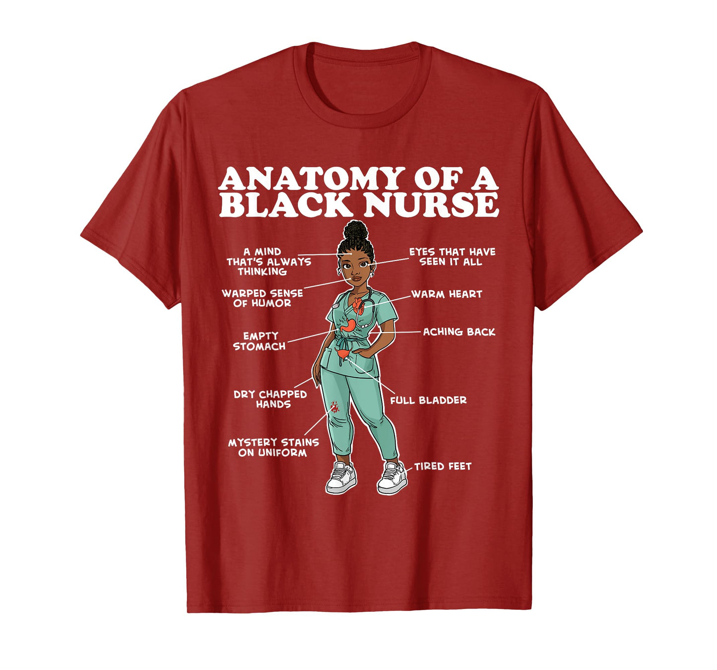 Anatomy of a Black Nurse T-Shirt