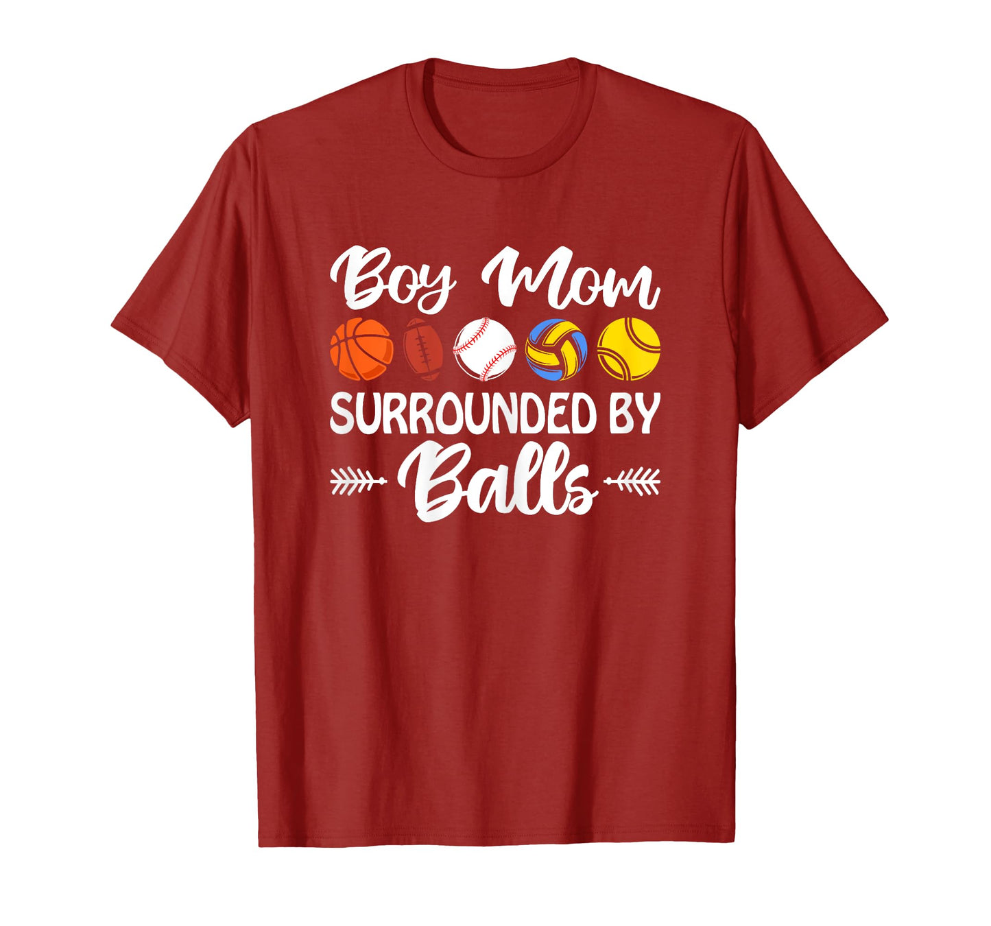 Boy Mom Surrounded By Balls Funny Sports Mommy Mother's Day T-Shirt