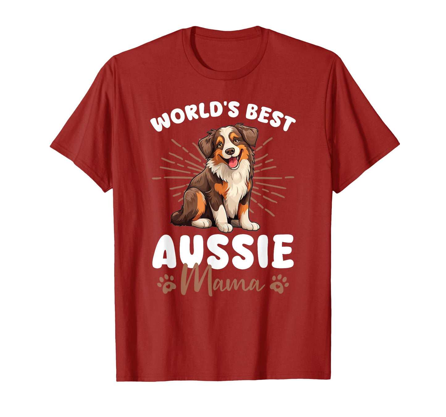 Australian Shepherd Red Tri Dog World's Best Aussie mama T-Shirt