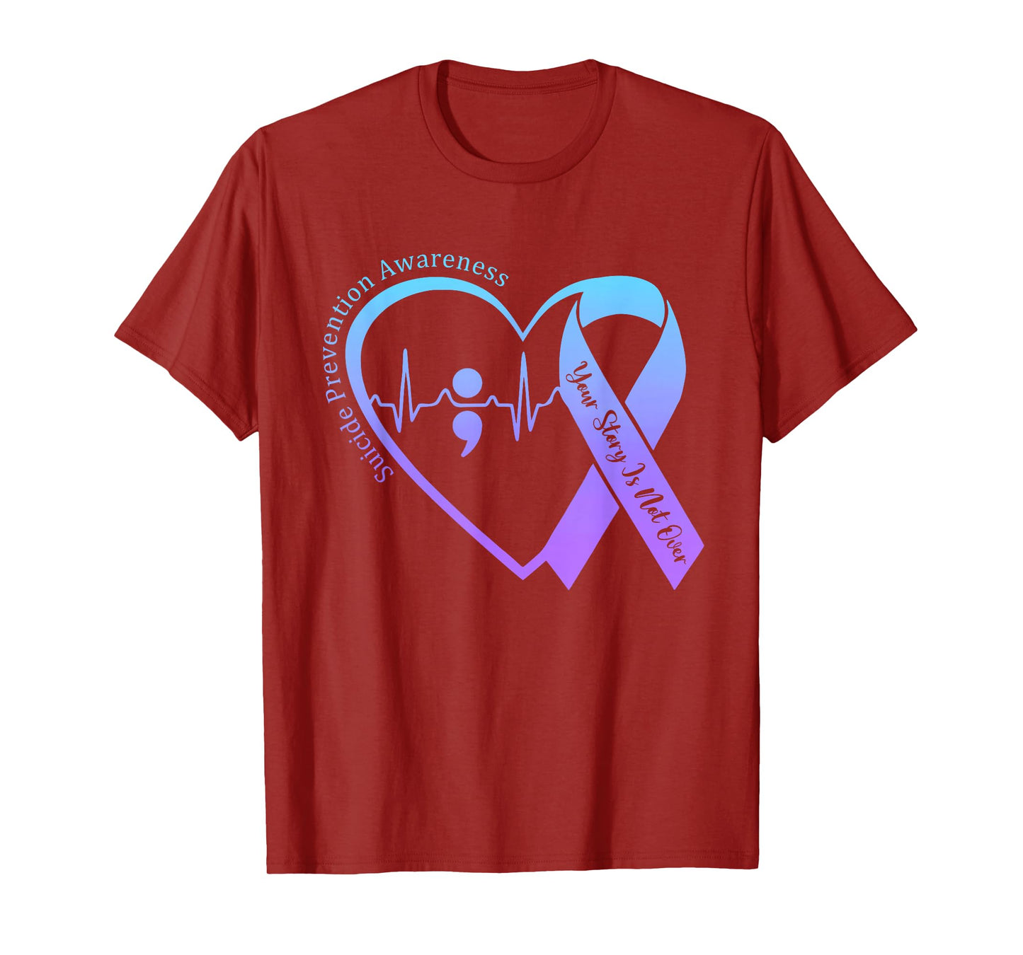 Suicide Prevention Awareness Month Teal & Purple Ribbon T-Shirt