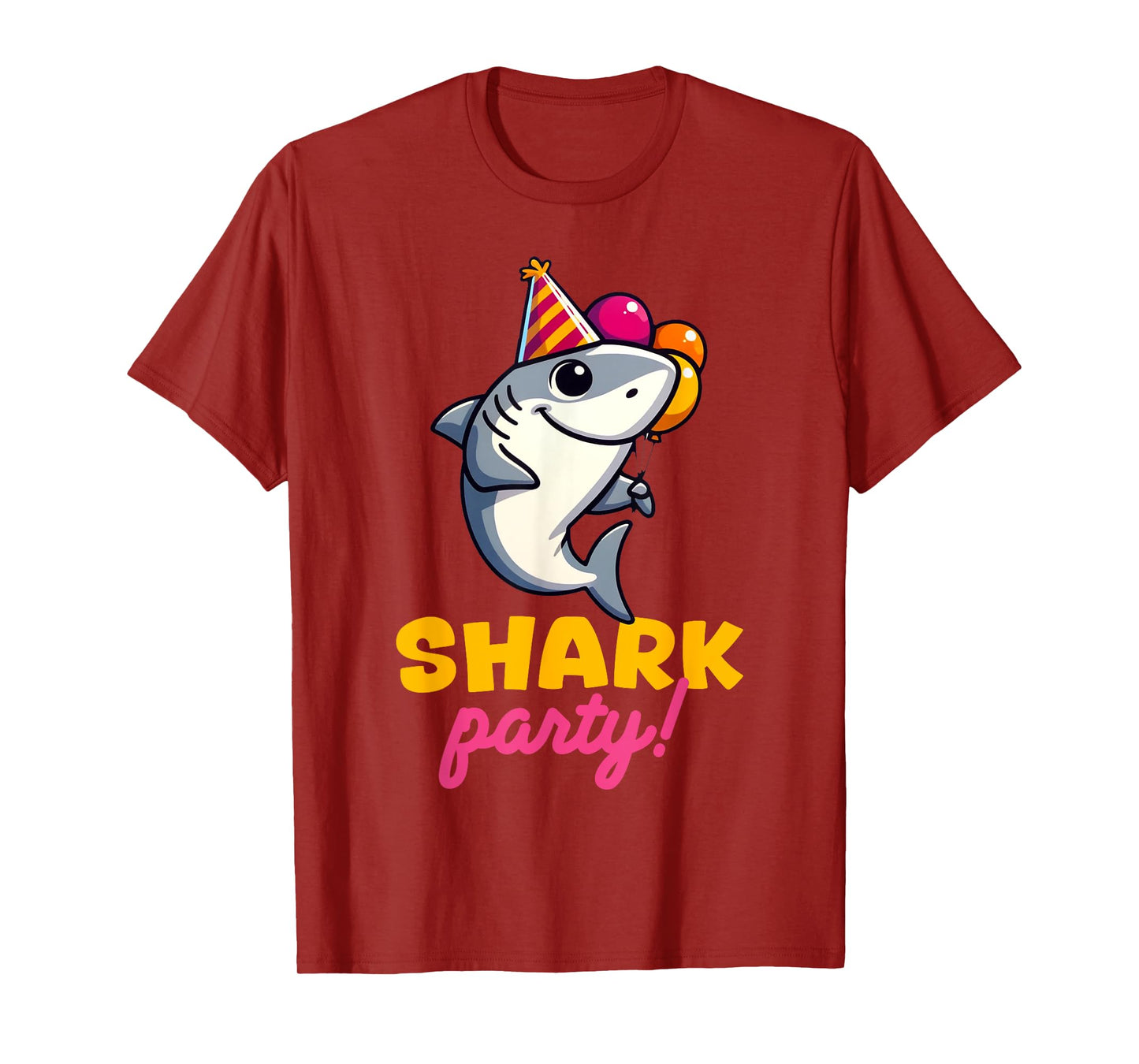 Cool Shark Party Birthday Beach Funny Shark Men Women Kids T-Shirt