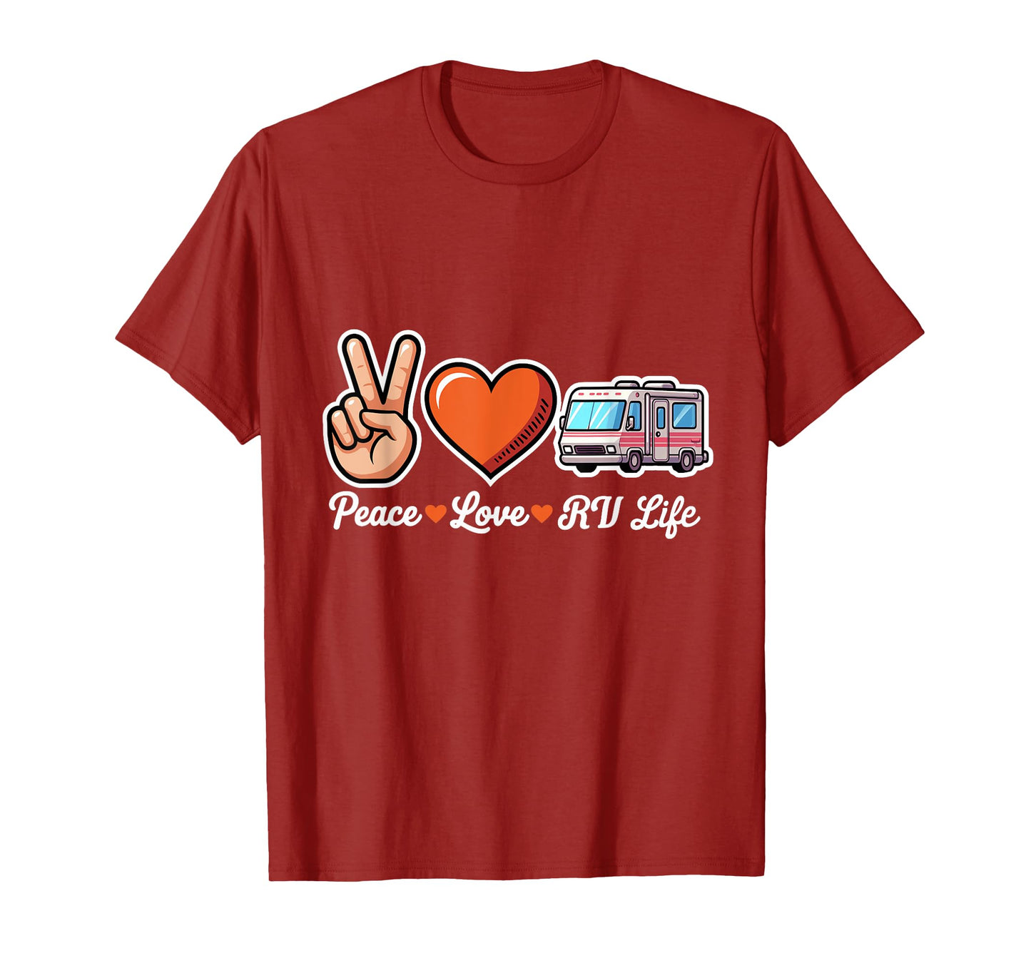 Peace Love RV Life Funny Camper Roadtrip T-Shirt