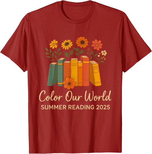Color Our World Summer Reading 2025 For Kids or Men & Women T-Shirt