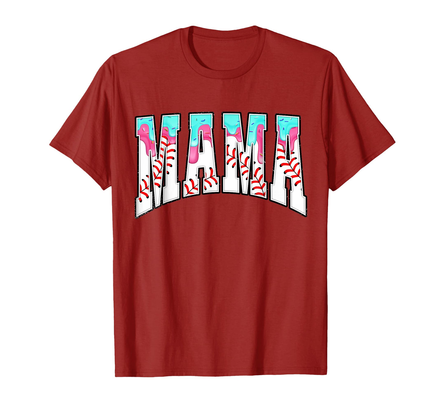 Baseball Mama Ice-Cream Dripping Gameday Mother's Day Mom T-Shirt