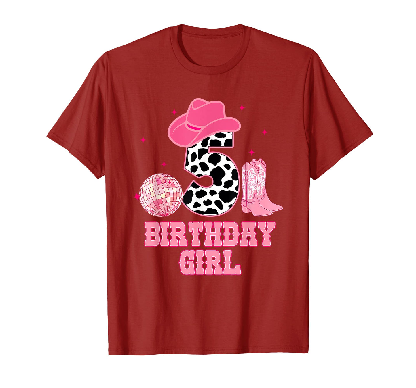 Happy 5th Birthday Girl Outfit Rodeo Western Cowgirl Cowboy T-Shirt