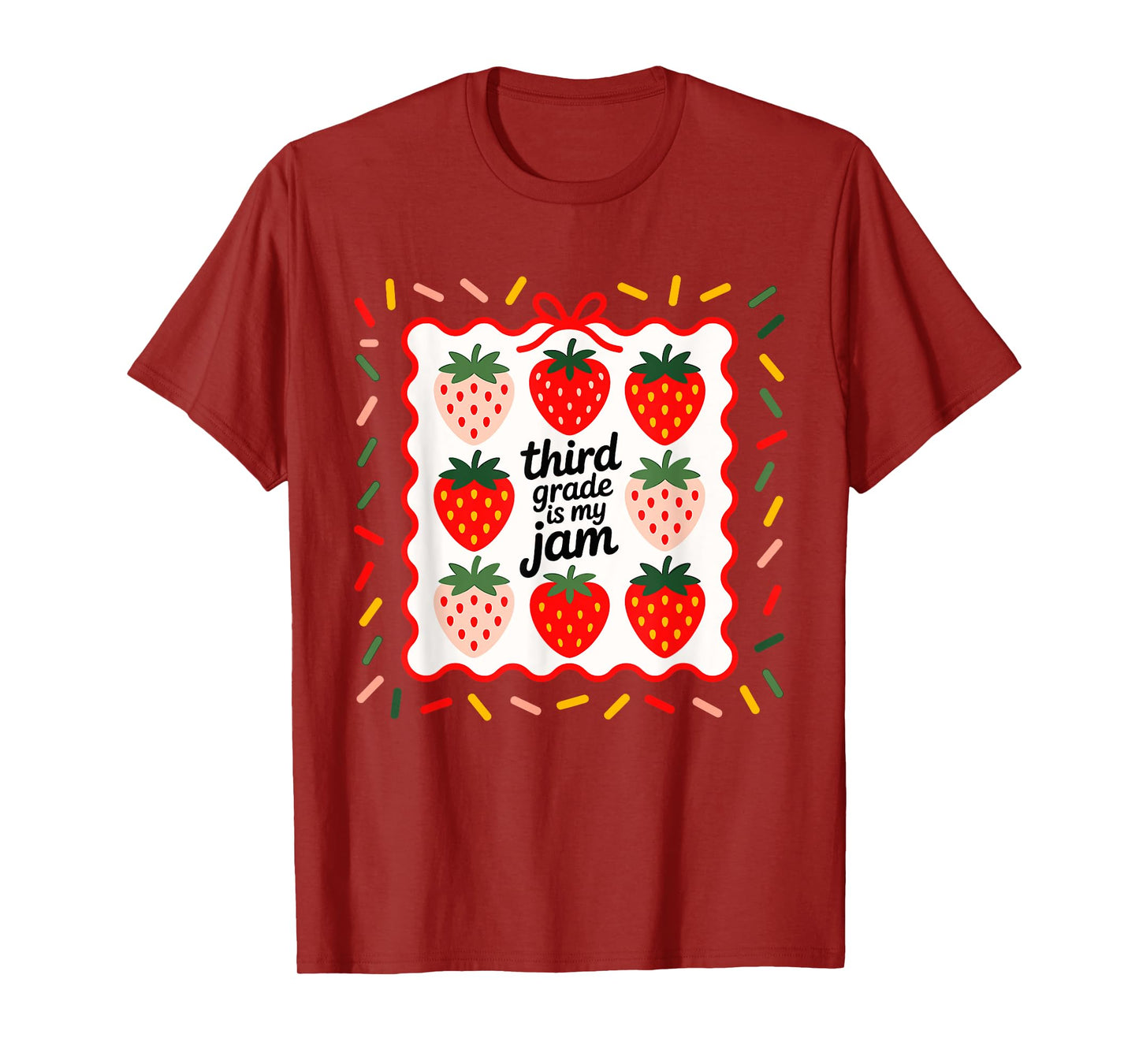 Third Grade is My Jam Strawberry Teacher Women T-Shirt