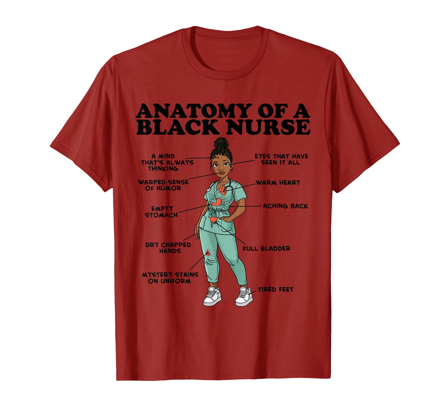 Anatomy of a Black Nurse T-Shirt