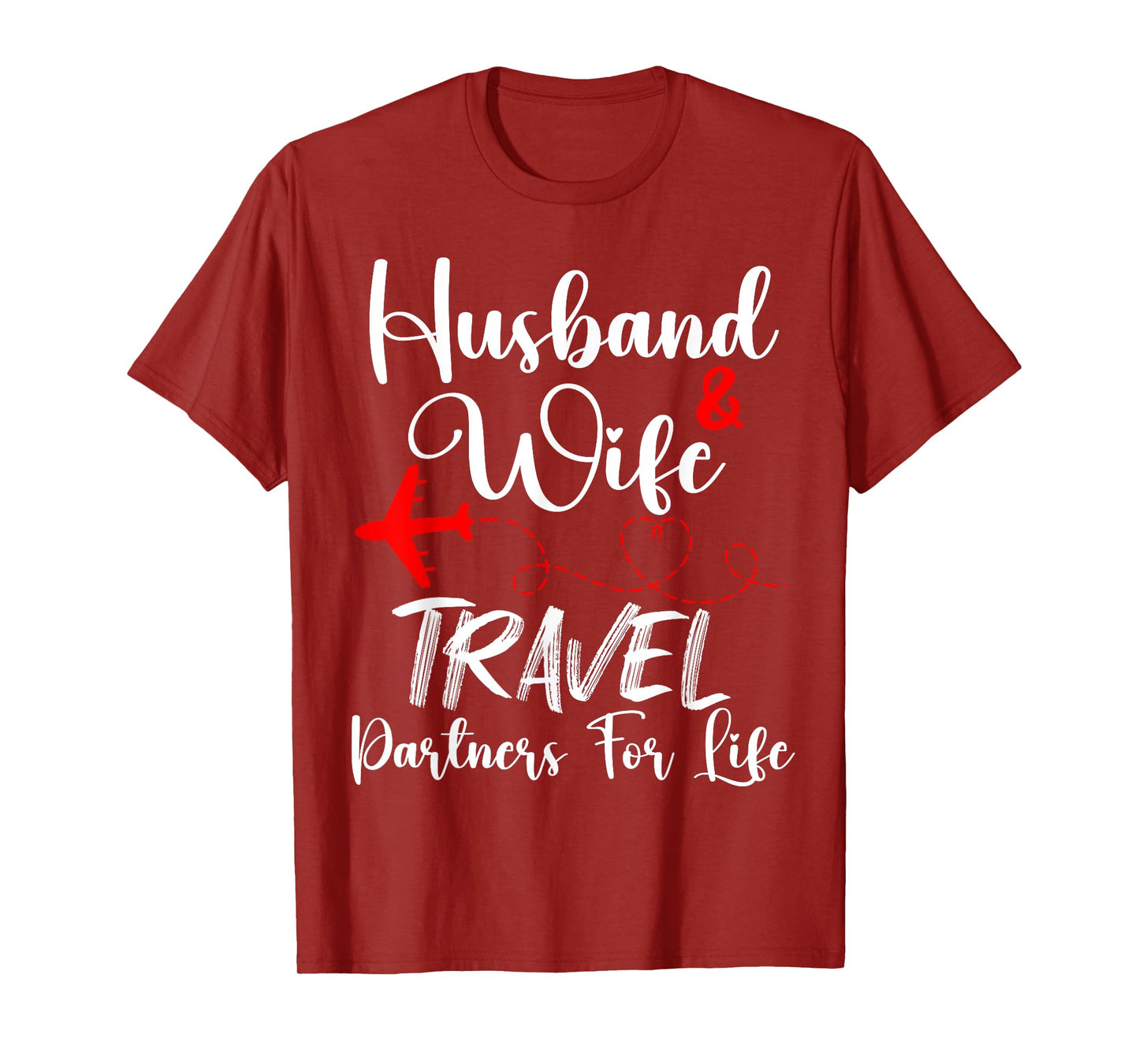Husband And Wife Travel Partners For Life Funny Couple T-Shirt, Small