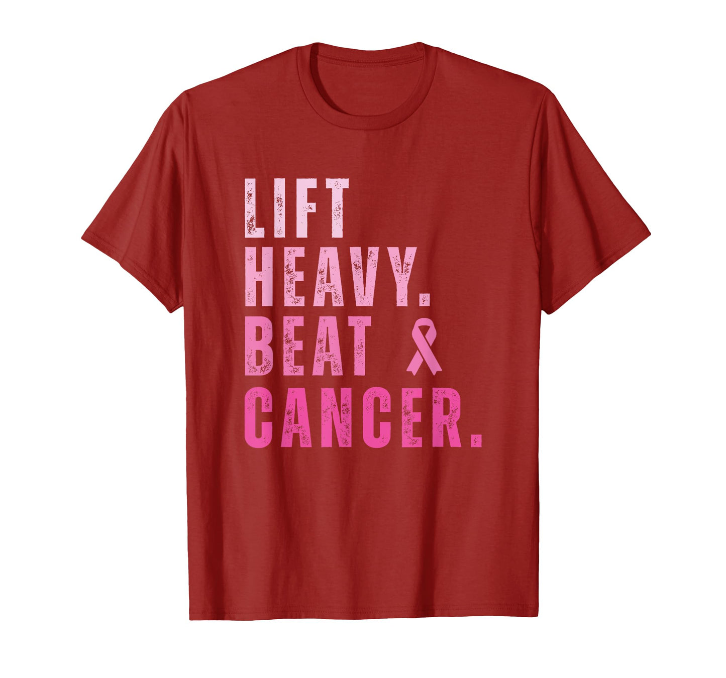 Lift Heavy Beat Cancer Workout Fitness Gym Strong Womens T-Shirt