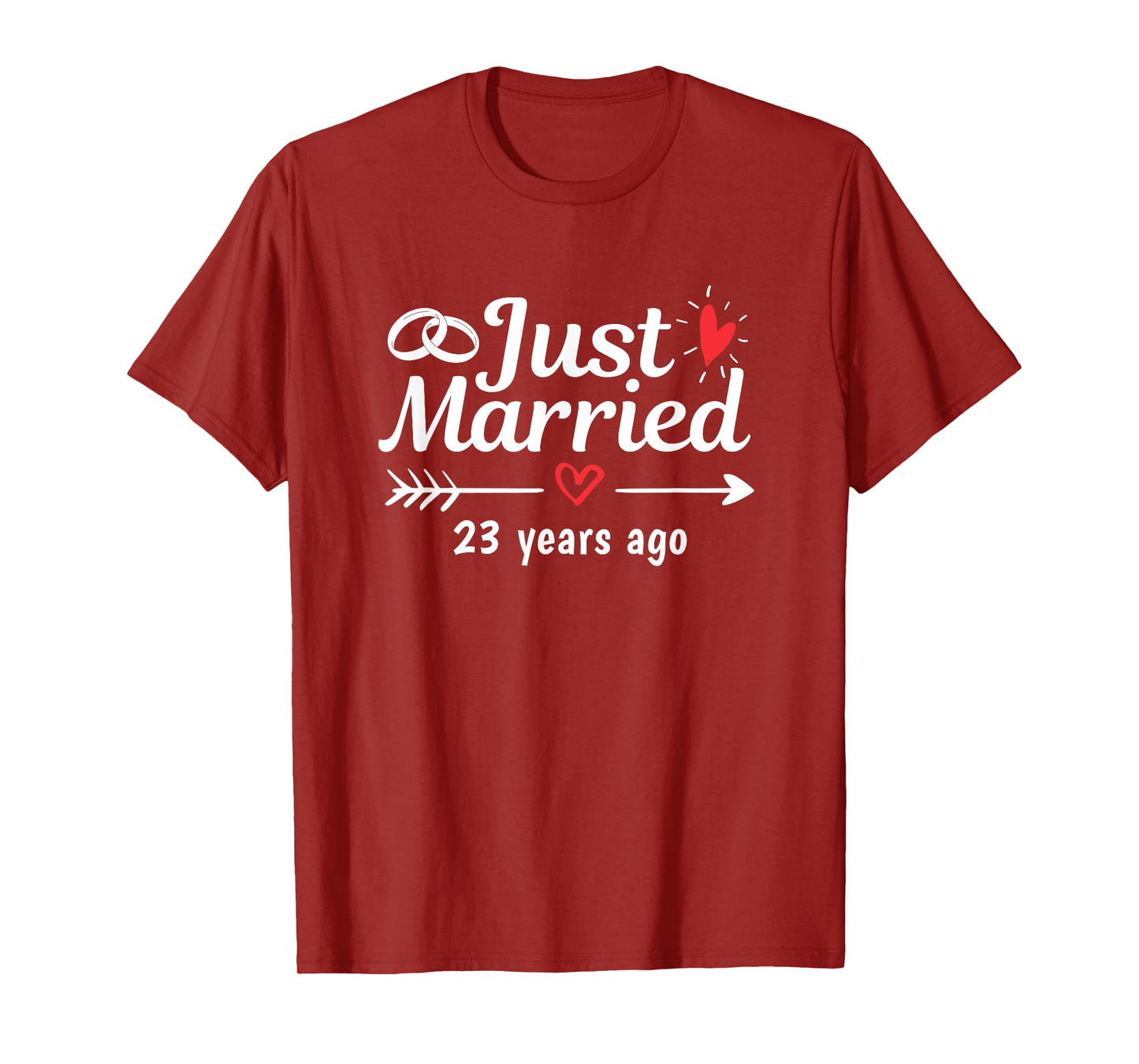 Just Married 23 Years Ago Funny Couple Wedding Anniversary T-Shirt