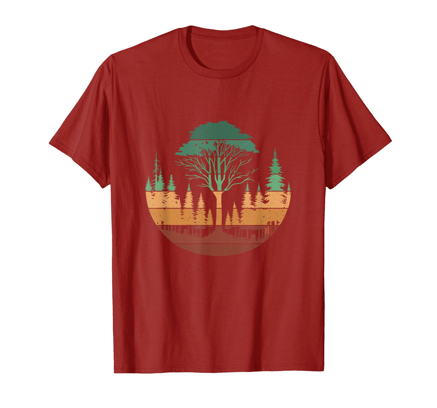 Trees Wildlife Nature Outdoors Retro Vintage Forest T-Shirt