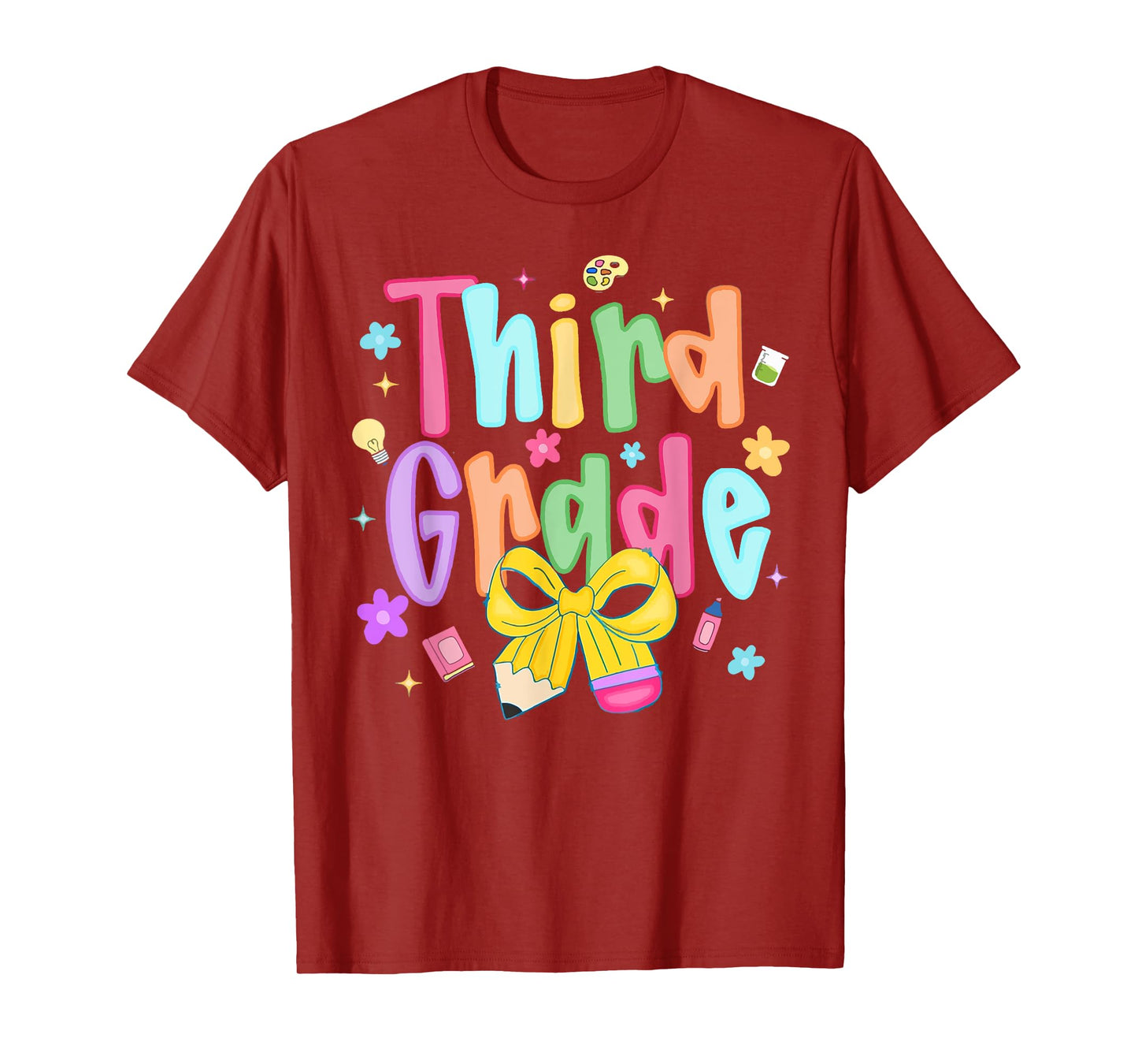 Third Grade 3 Back to School Preschool Teacher Girl Kids T-Shirt