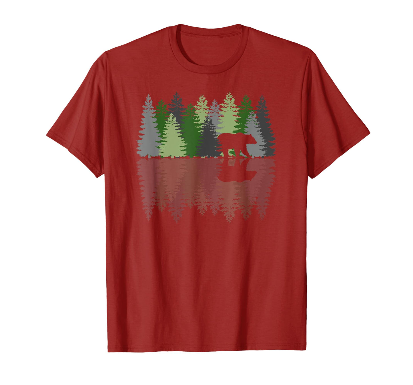 Trees Reflection Wildlife Nature Animal Bear Outdoor Forest T-Shirt