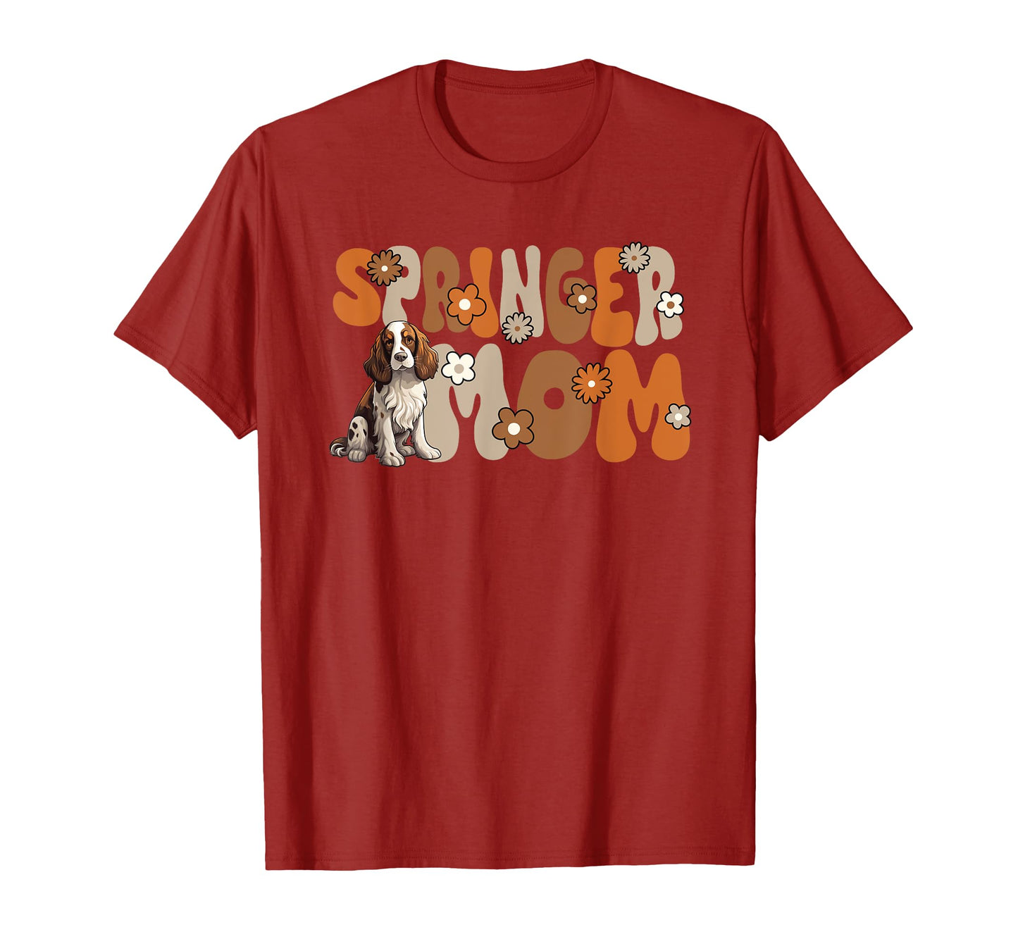 English Springer Spaniel Groovy World's Best Springer Mom T-Shirt
