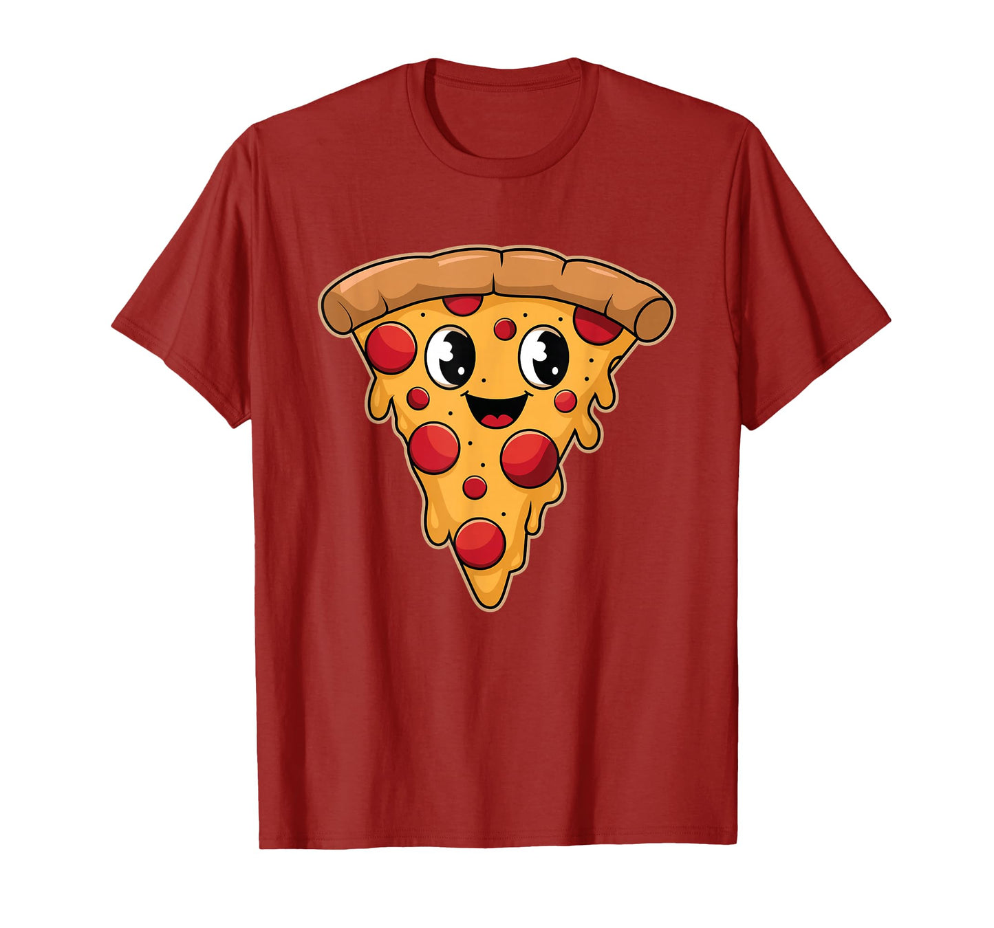 Cute Kawaii Pizza Slice National Pizza Day Funny Food Lovers T-Shirt