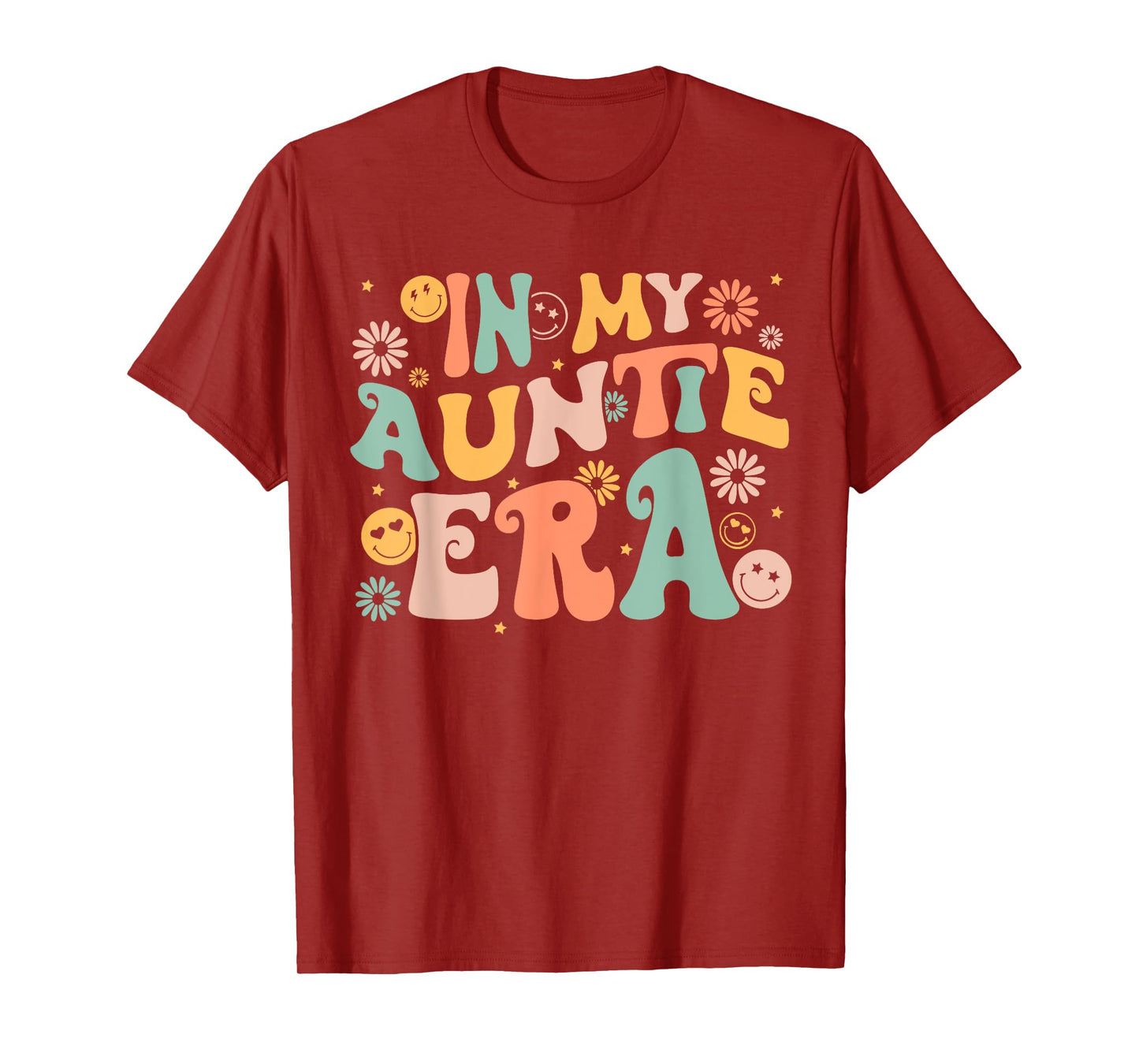 Retro Groovy In My AUNTIE Era Funny Aunt Life Women's T-Shirt