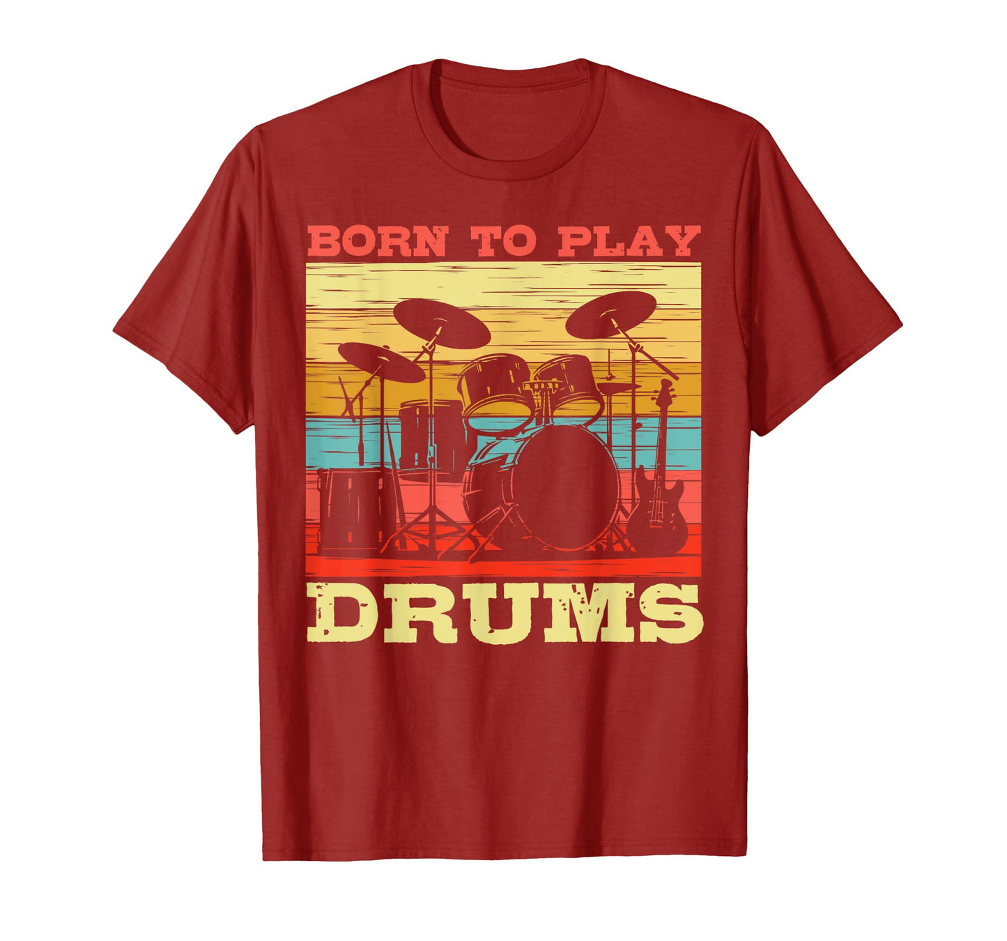 Born to Play Drums Vintage Music Lover T-Shirt