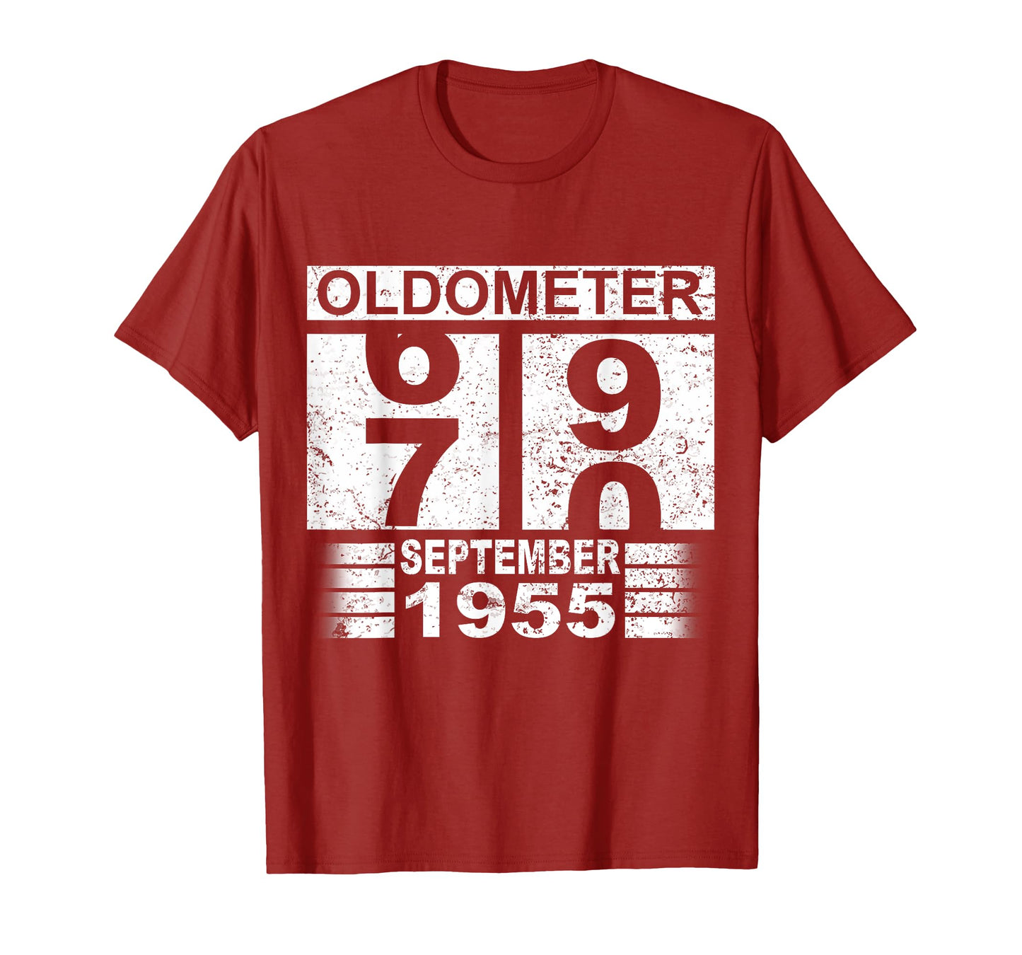 Oldometer 69-70 Born in September 1955 Funny 70th Birthday T-Shirt