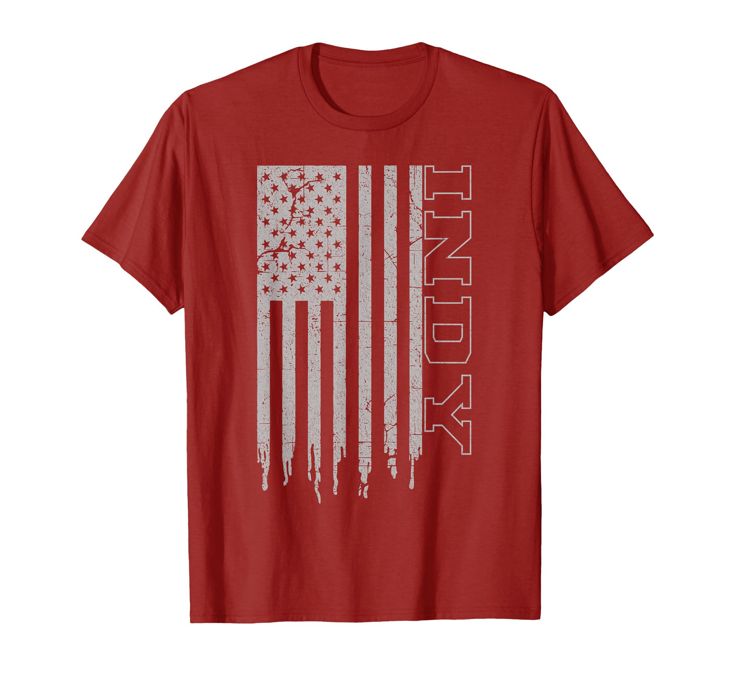 Vintage Indianapolis Patriotic USA Flag Pride Iconic Indy T-Shirt