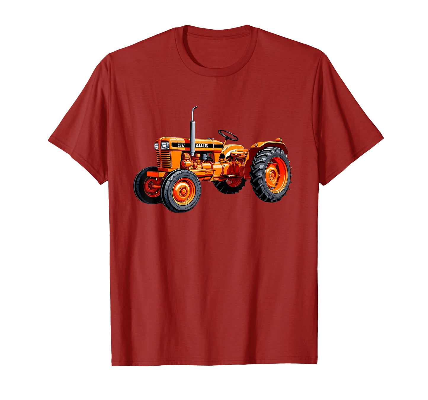 Classic Orange Tractor Retro Farming Design T-Shirt