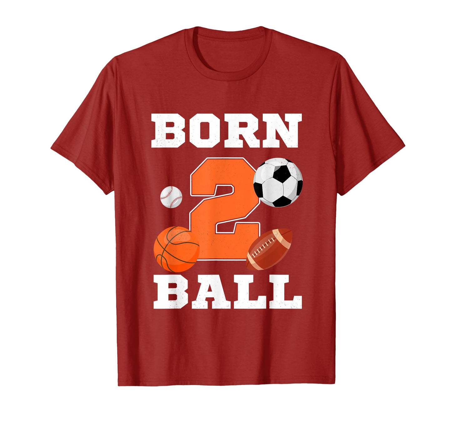 Born 2nd Ball Birthday Sport Ball Theme 2 Year Old Kids T-Shirt
