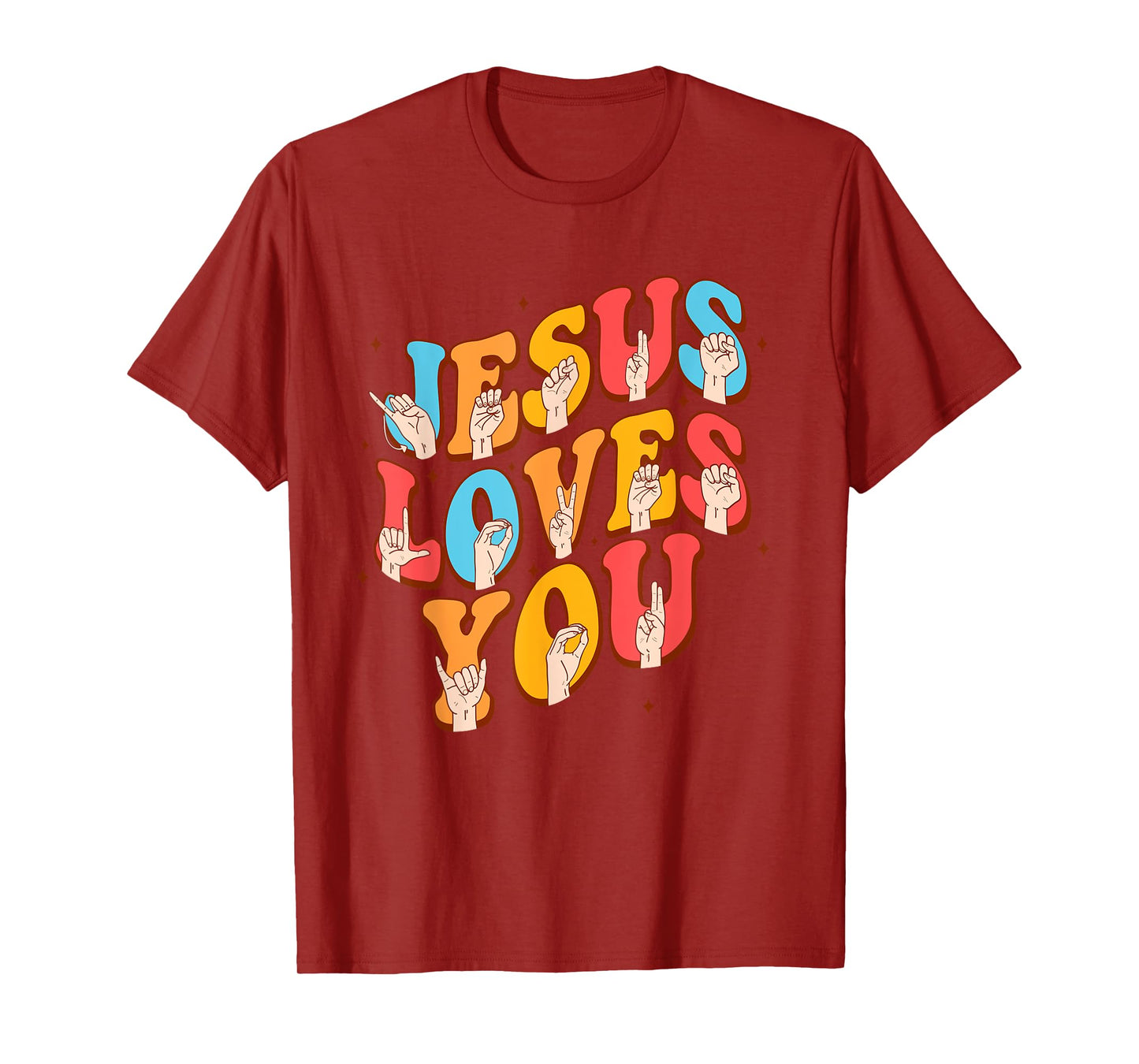 Jesus Christian Lover Sign Language Jesus Loves You T-Shirt