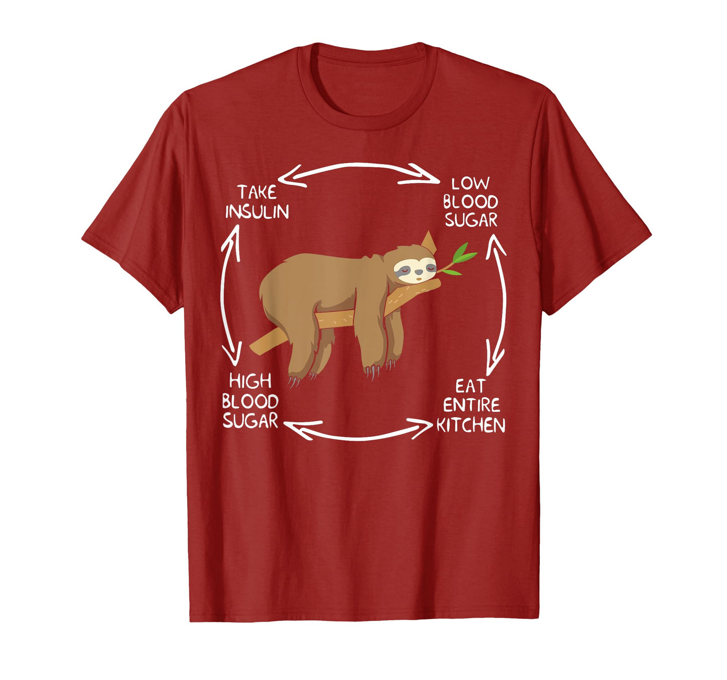 Diabetes Cycle Diabetes Life Lazy Sloth Diabetes Awareness T-Shirt