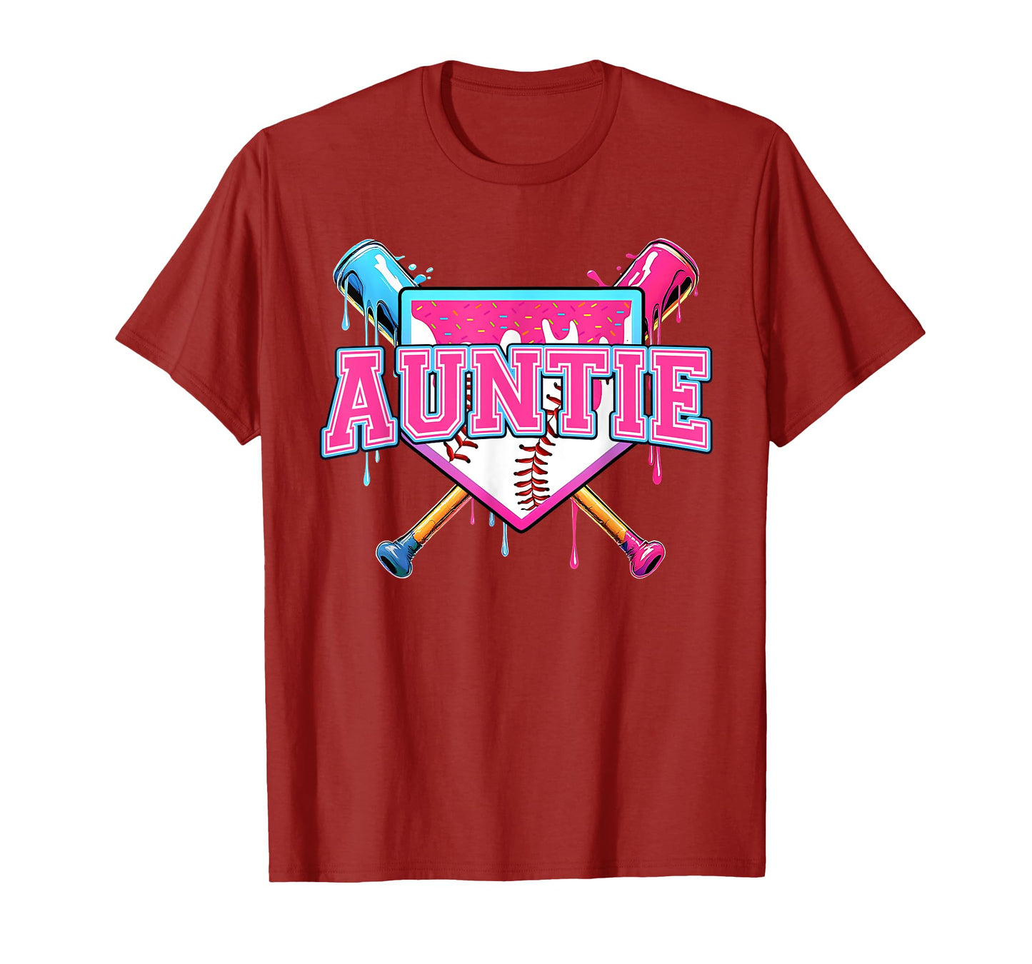 Baseball Drip For Aunt Ice Cream Drip Auntie Baseball T-Shirt